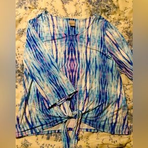 Chicos Size 2 tie-dye colorful shirt